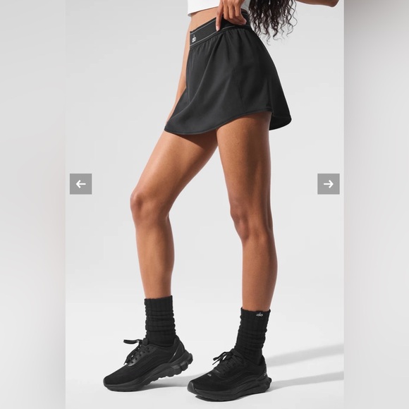 NWT ALO Yoga Black Match Point Tennis Skirt, XS - Picture 7 of 8